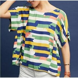 Maeve by Anthropologie Milla Multicolor Abstract Blouse
